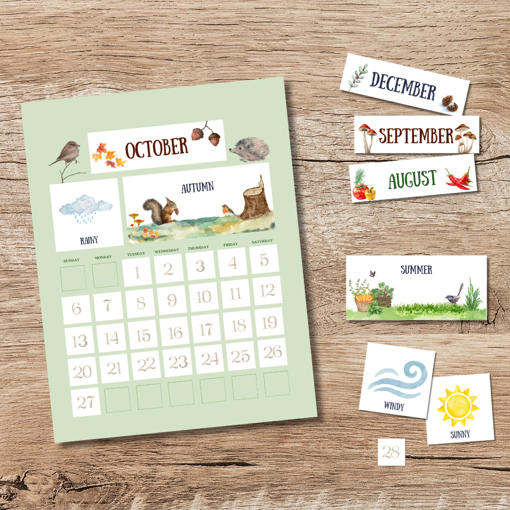 Animal Themed Perpetual Calendar